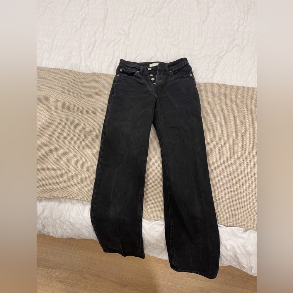 Black straight jeans